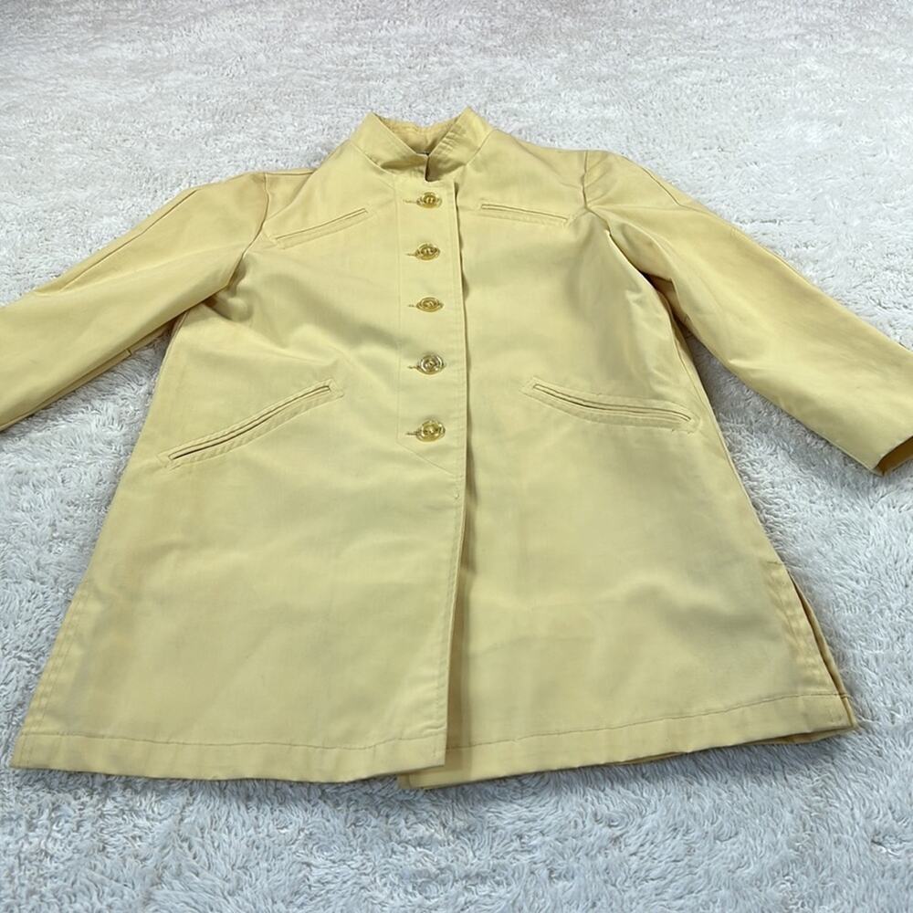 Vintage Little Miss Mack Mackintosh buttercream peacoat trench coat XL